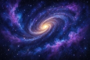 Wall Mural - Magnificent spiral galaxy with vibrant nebulae and stellar formations in deep space exploration imagery