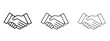 © Witty - Handshake icon in linear versions. Editable line
