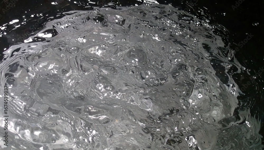 Liquid Mercury Surface With Smooth Specular Curves In Abstract Metallic ...