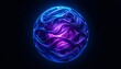 © RAZI - Glowing vibrant particle 3d sphere in the Universe. Abstract technology, science, engineering, and artificial intelligence background. Wave energy orb. Virtual assistant concept