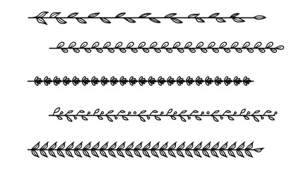 Poster - botanical divider collection. vintage hand-drawn border and separator vector set.