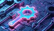 © Hamzah - Neon Gear Wrench on Tech Background