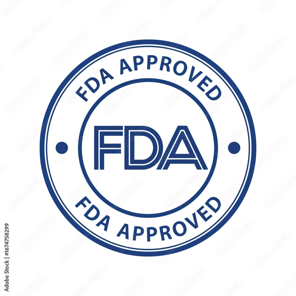 Blue circular fda approved stamp food and drug administration seal ...