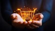 © afridwi - Glowing shopping cart in hands