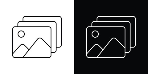 Gallery icon symbols. Simple pictograms for web sites and mobile app