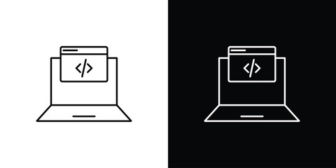 Display code icon symbols. Simple pictograms for web sites and mobile app