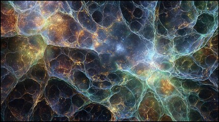 Wall Mural - Abstract Cosmic Nebulae Displaying Patterns And Colors
