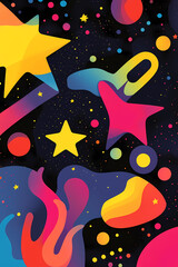 Wall Mural - Abstract Colorful Space Art