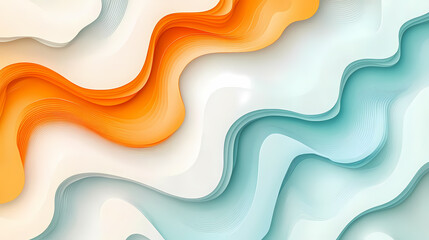 Wall Mural - Abstract Paper Waves Background Design