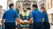© Chainarong - Emergency medical team swiftly loads an injured patient onto a stretcher into an ambulance on a bustling city street, prioritizing immediate care and rapid transport