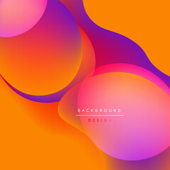Wall Mural - abstract fluid shapes blend vibrant orange, pink, purple hues. modern design evokes energy, movement