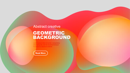 Wall Mural - abstract geometric background features vibrant overlapping shapes. red, orange, blue hues create mod