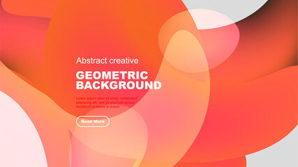 Wall Mural - abstract background features vibrant overlapping shapes. orange, pink, red hues create dynamic visua