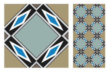 Wall Mural - vintage tiles patterns antique seamless design in Vector illustration