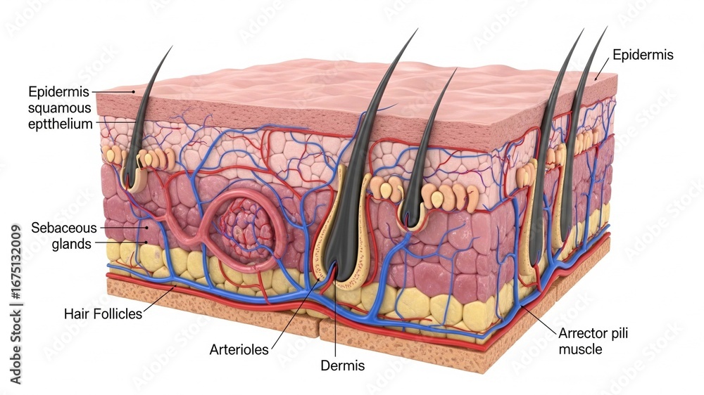 Anatomy of Human Skin Cross-Section Stock Photo | Adobe Stock