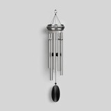 Silver wind chime with a decorative top
