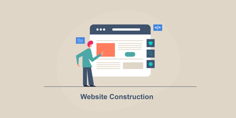 Professional web developer inspecting website layout and content structure with AI coding feature. 