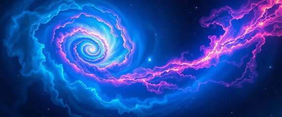 Wall Mural - Vibrant swirling nebulae & starscape, cosmic dust, deep blue hues, anime-inspired style,  nebula,  illustration
