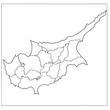 © TANZIM22 - Thin black line art map of cyprus island