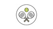 © SITI - Padel tennis rackets with a ball inside a circular frame ready for match