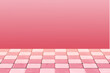 © Alyona - Pink floor tile bg checkerboard scene, podium display empty background. Board fashion perspective space, stone marble texture. Fashion place.