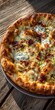 © J. Grayscale - Delicious Gourmet Pizza with Toppings on Rustic Wooden Table