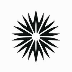 Wall Mural - striking sunburst of sharp shapes in a crisp black silhouette