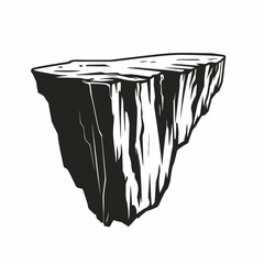 Wall Mural - mysterious floating rock formation in a graphic art style, silhouette