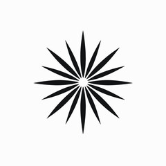 Wall Mural - striking starburst of modern design, centered and stark, in perfect silhouette