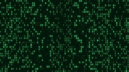 Animation of binary coding, Digital binary computer code. Computer binary matrix digital rain information flow High tech digital matrix 01 code falling. The matrix style binary code. Matrix Number