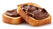 © Aan - Two slices of toasted bread topped with chocolate hazelnut spread