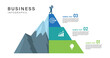 © kingkai - Business Infographic with 3 Step Pyramid or mountain for Success