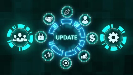 Business, Technology, Internet and network concept. Update software computer program upgrade.