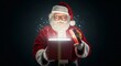 © Clifford - santa claus holding a glowing christmas gift box with festive magic