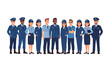 © AlfaGrafika - Diverse group of professionals in various uniforms standing together.