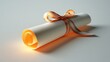 © Almahyra - Rolled diploma with ribbon, glowing, studio shot, for academic achievement