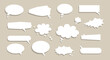 © farah - Illustration of various comic speech bubbles with shadows isolated on light brown background