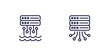 © nexusby - Data lake icons, storing raw data line design