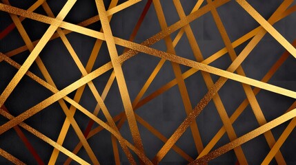 Wall Mural - Stylized Abstract Background with Golden Lines and Dark Metallic Texture in Modern Design