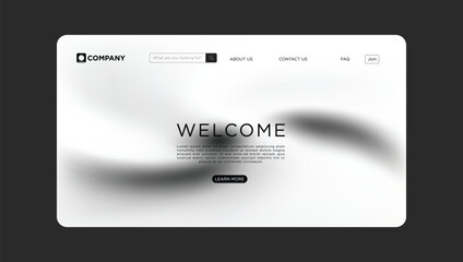 Modern website design template with welcoming text and clean user interface for business presentation