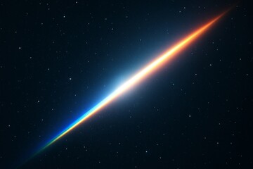Wall Mural - Abstract colorful light beam cutting through starry night space sky, creating a cosmic glow background with blue and orange energy burst. Ai generative