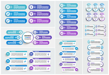 Wall Mural - collection of business infographic design template with options, steps or processes. can be used for
