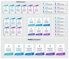 Wall Mural - collection of business infographic design template with options, steps or processes. can be used for