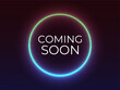 © uazzal - Coming soon on a dark background with neon glowing lights vector, perfect for futuristic designs, modern posters, digital banners, and creative announcements.
