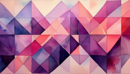 abstract watercolor painting with purple and pink hues and geometric shapes creating a soft pattern