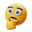 © Alok - Yellow emoji character with finger on chin contemplating a difficult decision