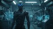 © Elzan - A futuristic robot stands in a high-tech laboratory, surrounded by advanced machinery.