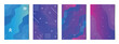 © Kristina Zhuravleva - Set of 4 pcs abstract blue cyan backgrounds, templates for advertising, business cards, textures - Vector illustration