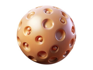 Textured sphere with holes and spheres decorative ball honeycomb pattern creative design abstract shape modern art futuristic object 3d illustration icon solated on white background