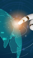 Wall Mural - futuristic robot artificial intelligence revolutionary ai technology development and machine learnin